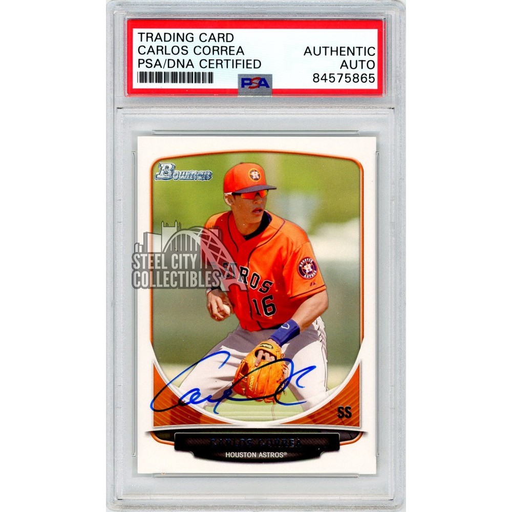 Carlos Correa 2013 Bowman Baseball Autograph Card #TP-10 PSA/DNA