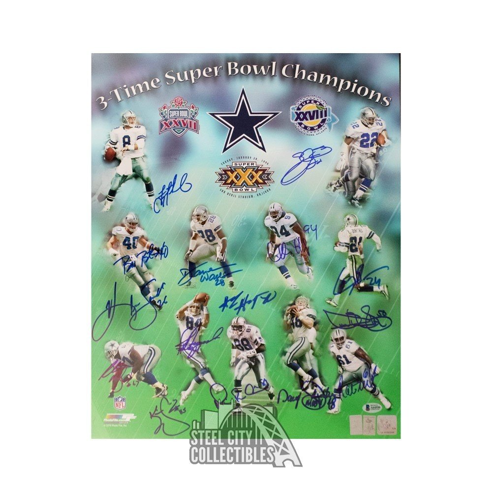2019 Panini Spectra Football Hobby Box - 1st Off The Line Random Serial # Group Break - Prize - Cowboys Super Bowl 16x20 17 Autographs Graded 10