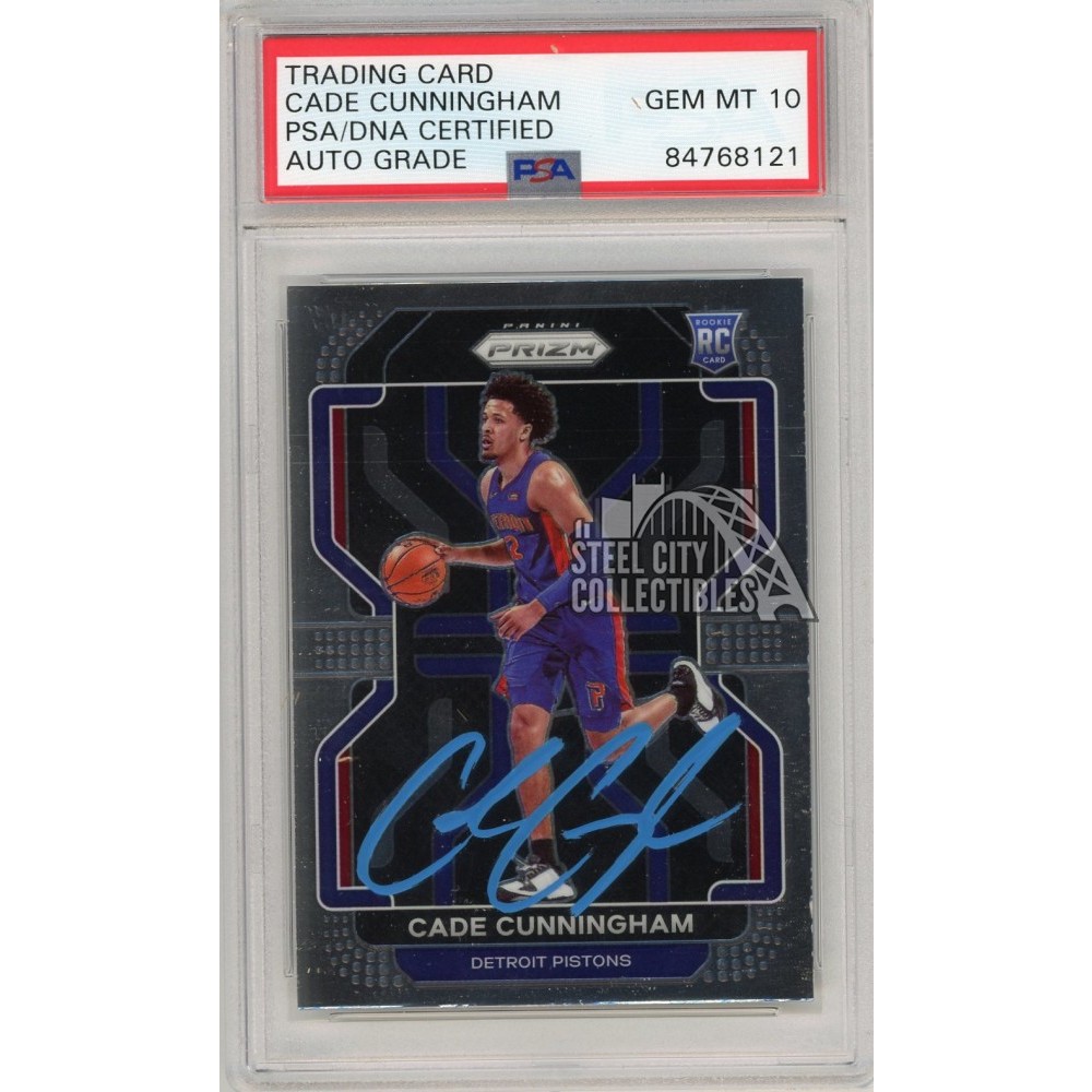 Cade Cunningham 2021-22 Panini Prizm Autograph Rookie Card #282 PSA/DNA 10 (Light Blue)