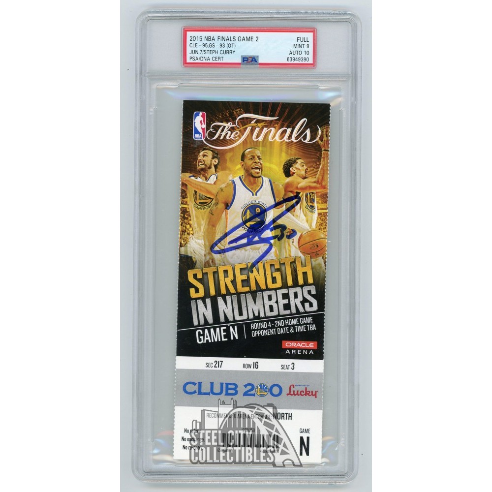 Stephen Curry Autographed 2015 NBA Finals Game 2 Ticket PSA/DNA Mint