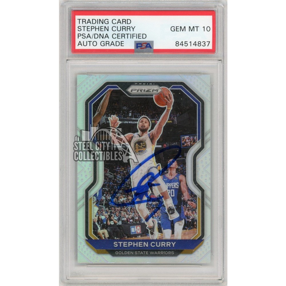 Stephen Curry 2020-21 Panini Prizm Autograph Silver Card #159