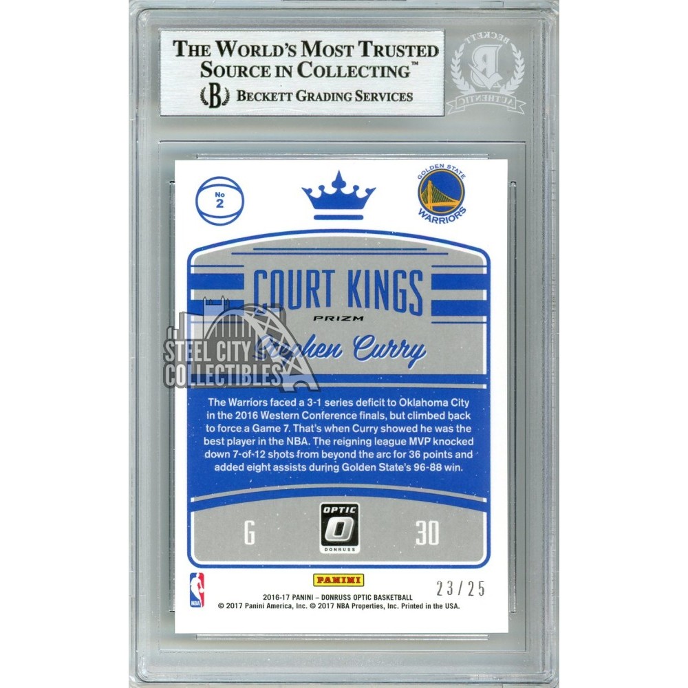 Stephen Curry 2016-17 Donruss Optic Court Kings Aqua Autograph