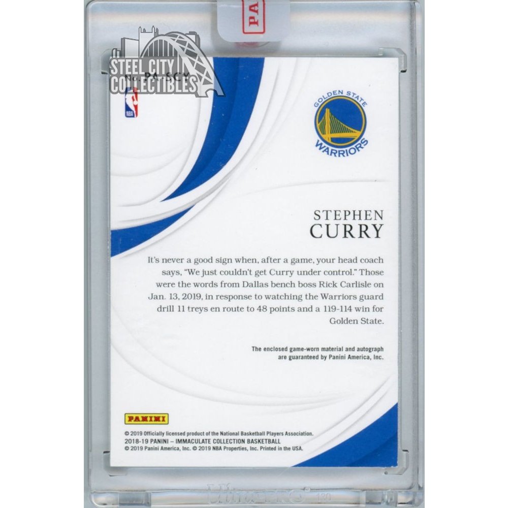 Stephen Curry 2018-19 Panini Immaculate Collection Patch