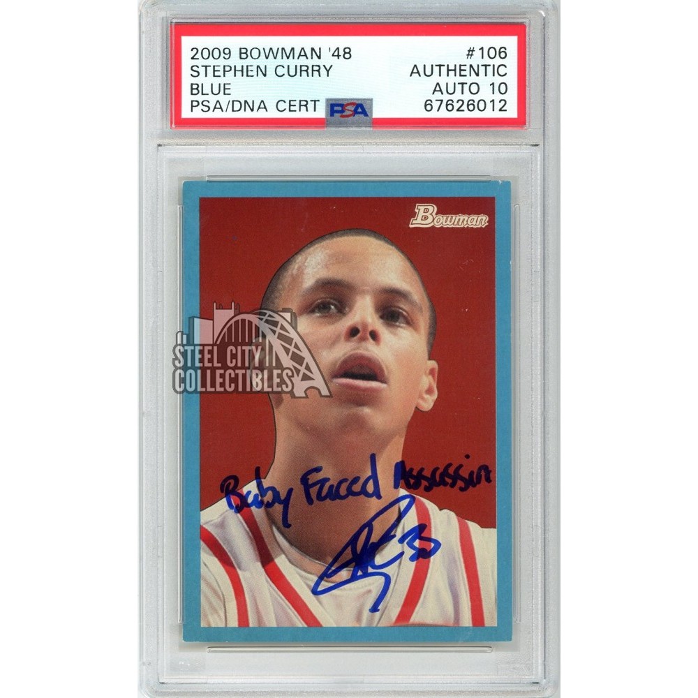 Stephen Curry 200910 Bowman '48 Blue "Baby Faced Assassin" Autograph