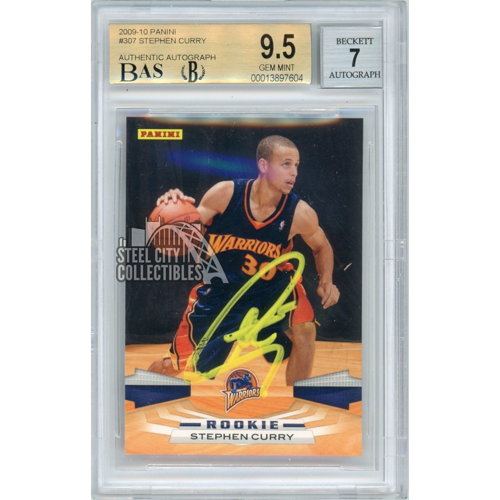 Stephen Curry 200910 Panini Basketball Autograph Rookie Card 307 BGS