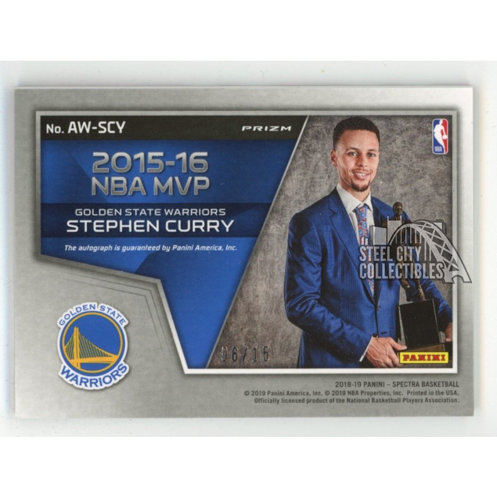 Stephen Curry 2018-19 Panini Spectra Award Winning Pink Autograph
