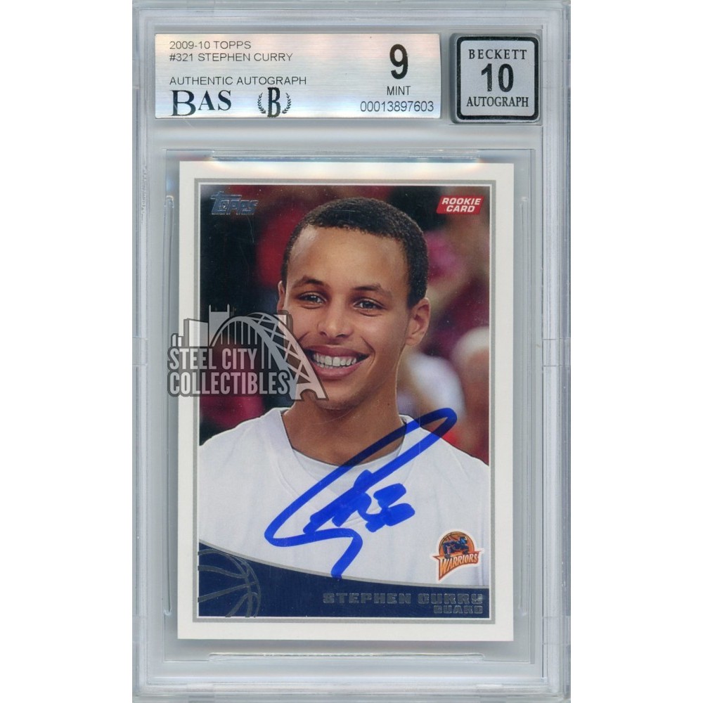 Stephen Curry 2009-10 Topps Basketball Autograph Rookie Card #321 BGS 9 BAS  10 | Steel City Collectibles