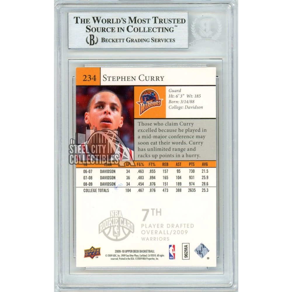 Stephen Curry 2009-10 Upper Deck Basketball Star Rookie Autograph Card #234  BAS