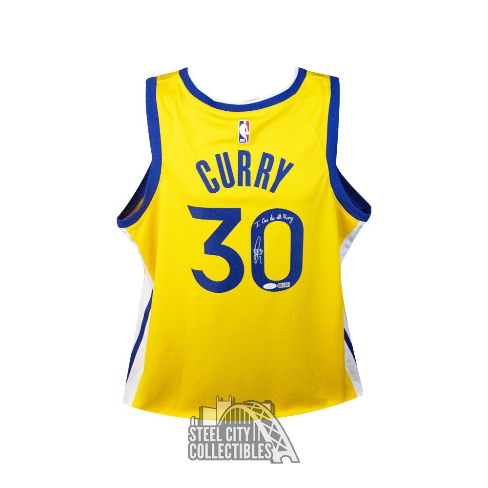 Steph Curry Autographed Warriors Nike Authentic City Jersey signed