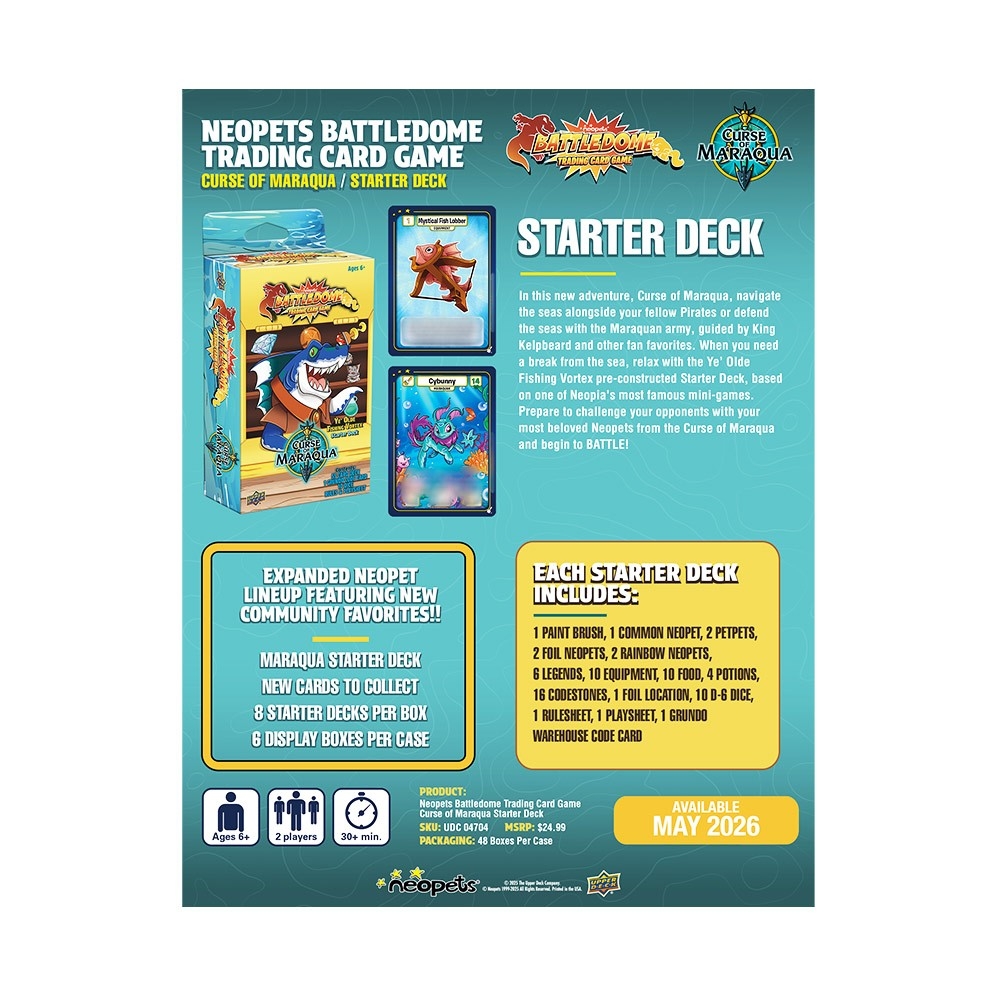 2026 Upper Deck Neopets Battledome Curse of Maraqua Starter 8-Deck