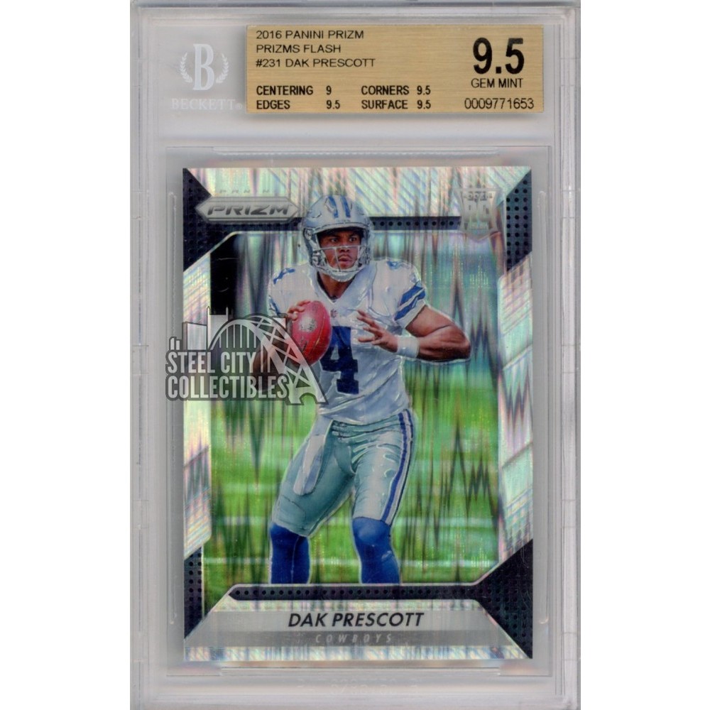 Dak Prescott 2016 Panini Prizm Flash Refractor Rookie Card #231