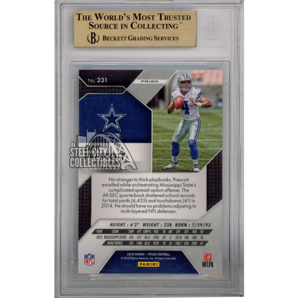 Dak Prescott 2016 Panini Prizm Flash Refractor Rookie Card #231