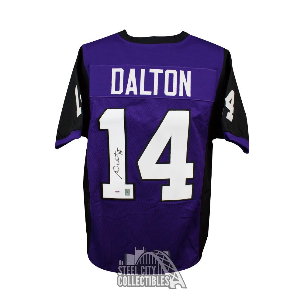 Andy Dalton Autographed TCU Horned Frogs Custom Purple Football Jersey - PSA/DNA
