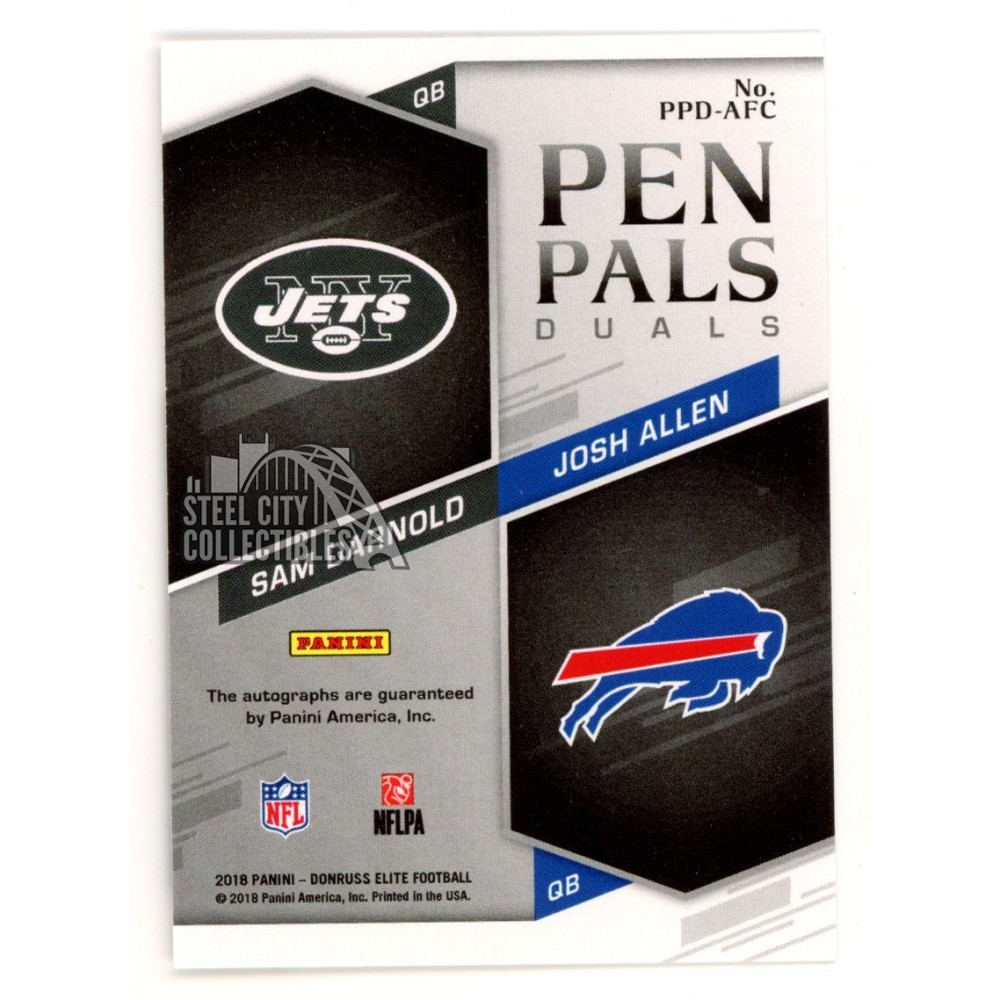 Josh Allen/Sam Darnold 2018 Donruss Elite Pen Pals Autograph
