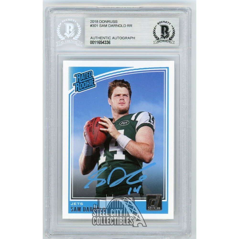 Sam Darnold 2018 Donruss Rated Rookie Autograph RC Rookie Card 301 BAS Steel City Collectibles