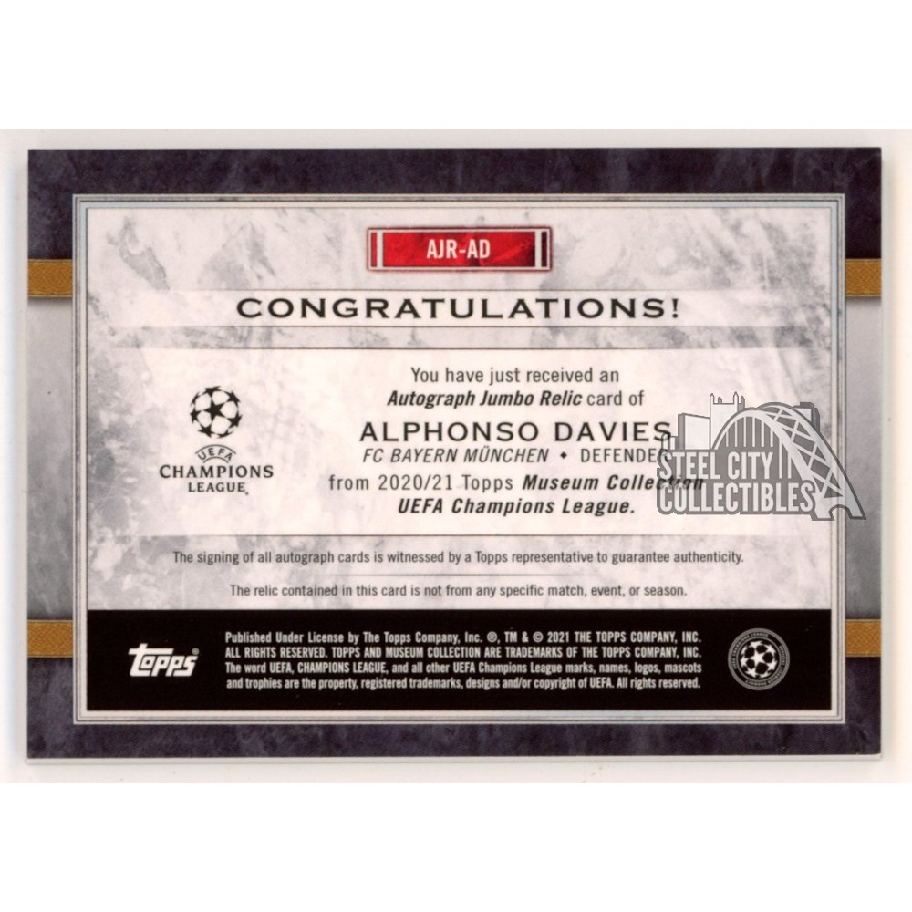 Alphonso Davies 2020-21 Topps Museum Collection Autograph Alphonso Davies 2020-21 Topps Museum Collection Autograph