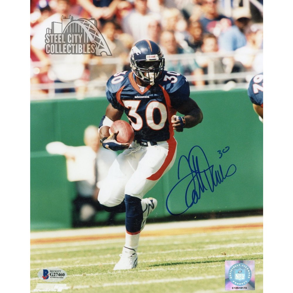 Terrell Davis Autographed Denver Broncos 8x10 Photo (Running) - BAS COA