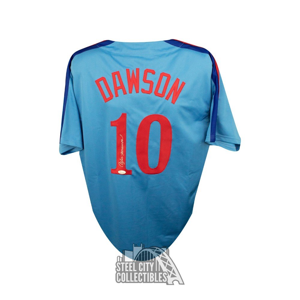 Andre Dawson Autographed Montreal Expos Custom Blue Baseball Jersey - JSA  COA