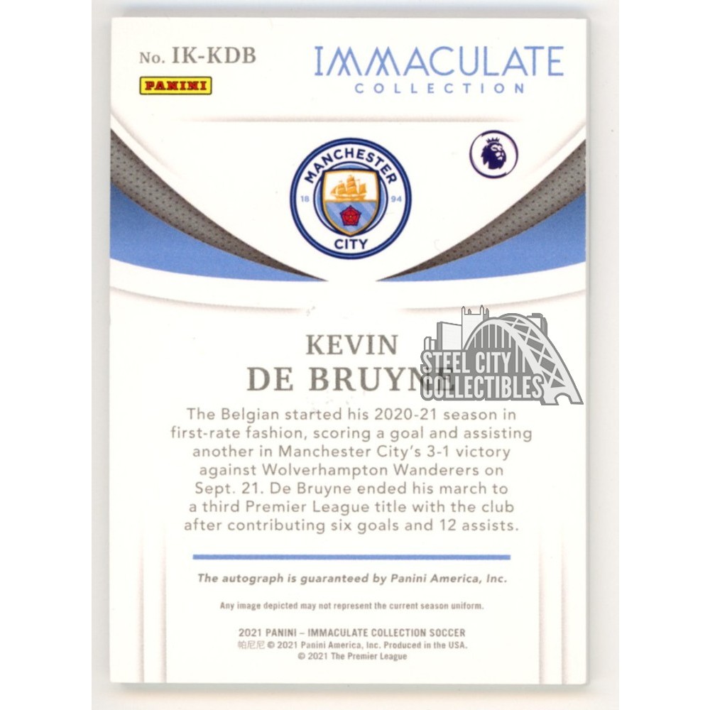 Kevin De Bruyne 2021 Panini Immaculate Ink Autograph Card Kevin De Bruyne 2021 Panini Immaculate Ink Autograph Card