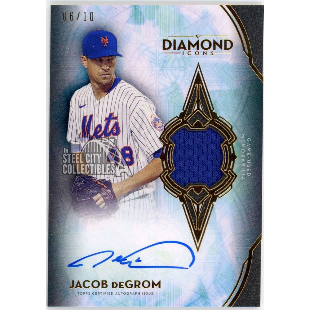 Jacob deGrom 直筆サイン入り サイ・ヤング賞2回　ジェイコブデクロム Jacob deGrom 2021 Topps Diamond Icons Jersey Autograph Card #SPA