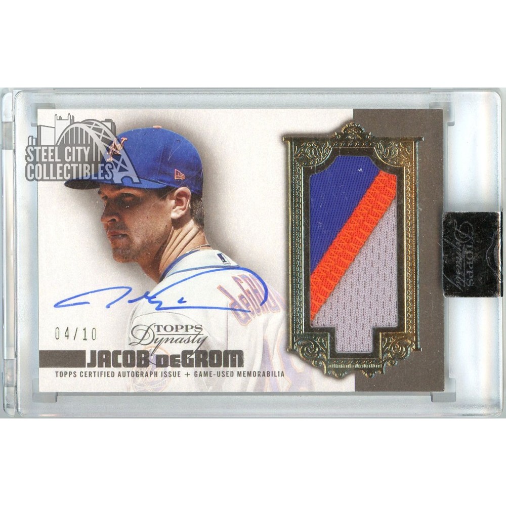 Jacob deGrom 2019 Topps Dynasty Dynastic Data Patch Autograph Card