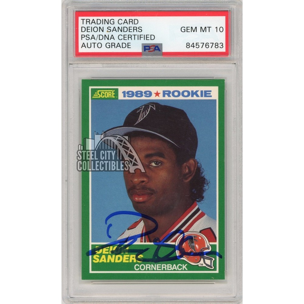 Deion Sanders 1989 Score Football Autograph Rookie Card 246 PSA/DNA 10