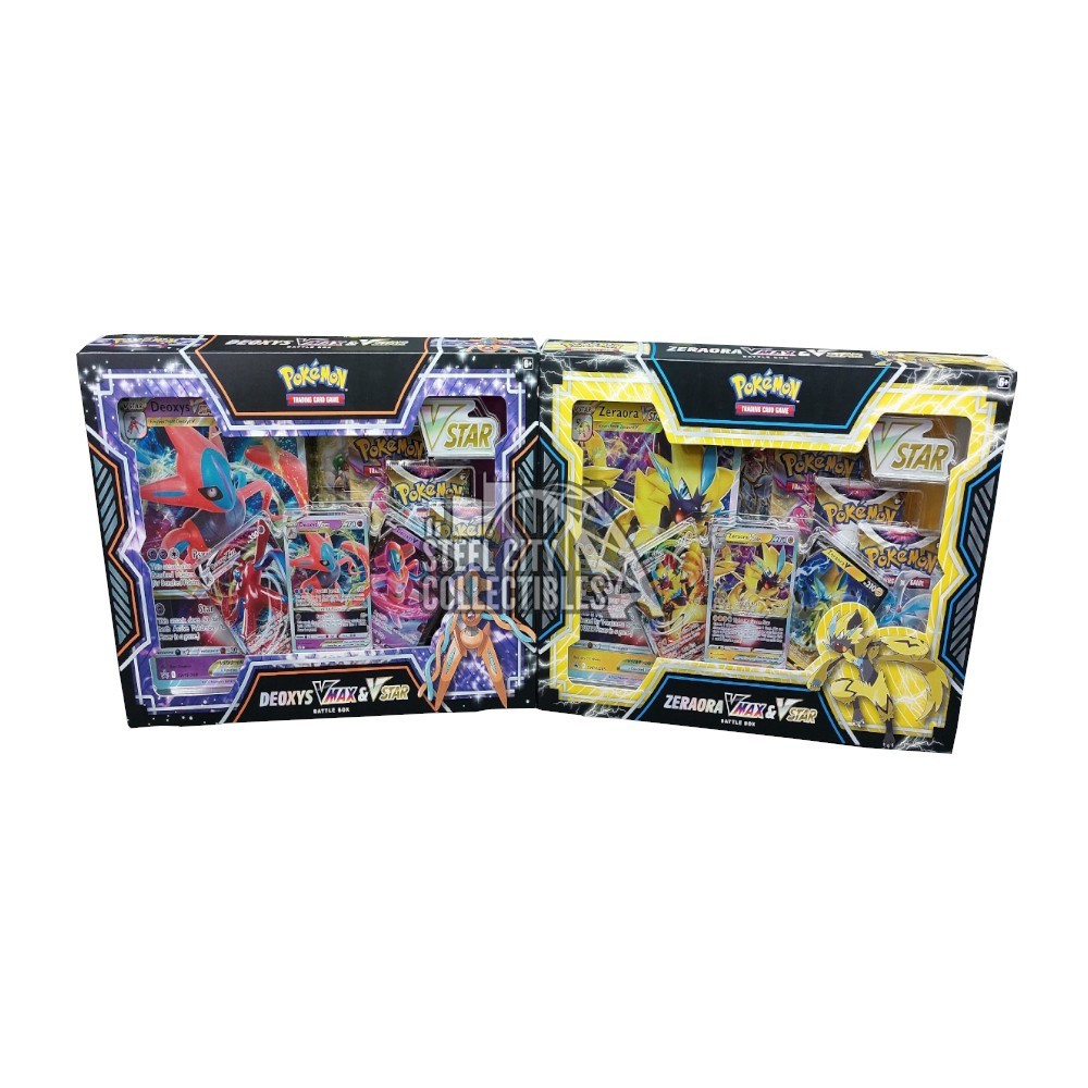 Pokemon: Zeraora VMAX & VSTAR and Deoxys VMAX & VSTAR - Battle Box (Set of  2) (On Sale) - Game Nerdz