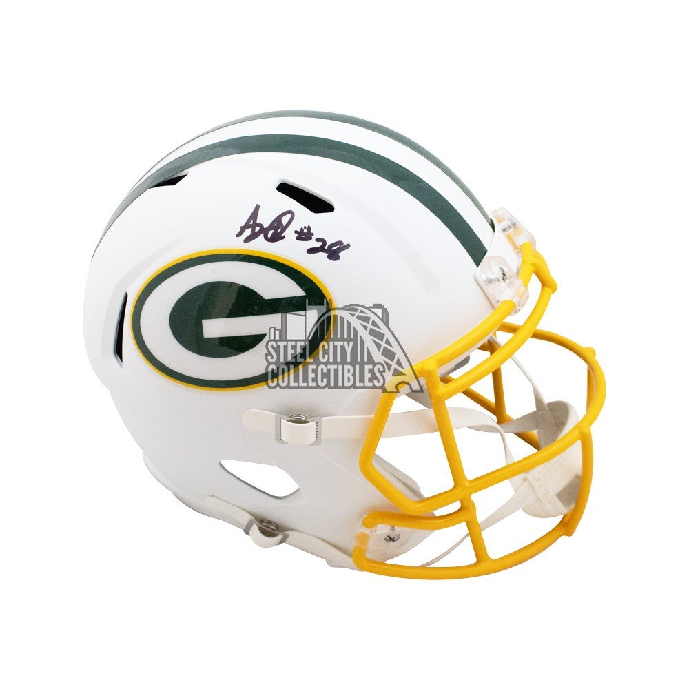 AJ DILLON green bay packers Signed Flash speed mini helmet Beckett WW00619