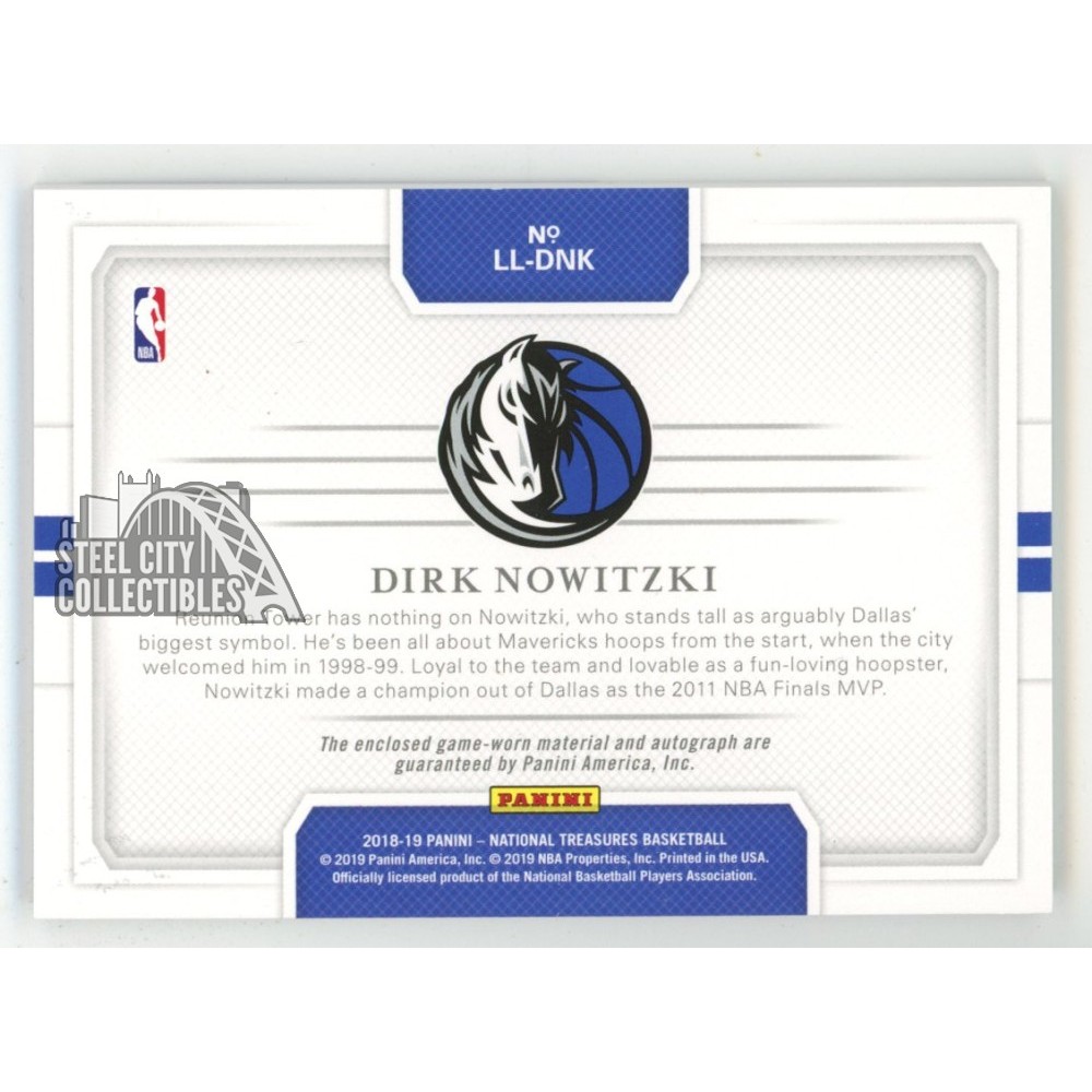 Dirk Nowitzki 2018-19 Panini National Treasures Autograph Patch 