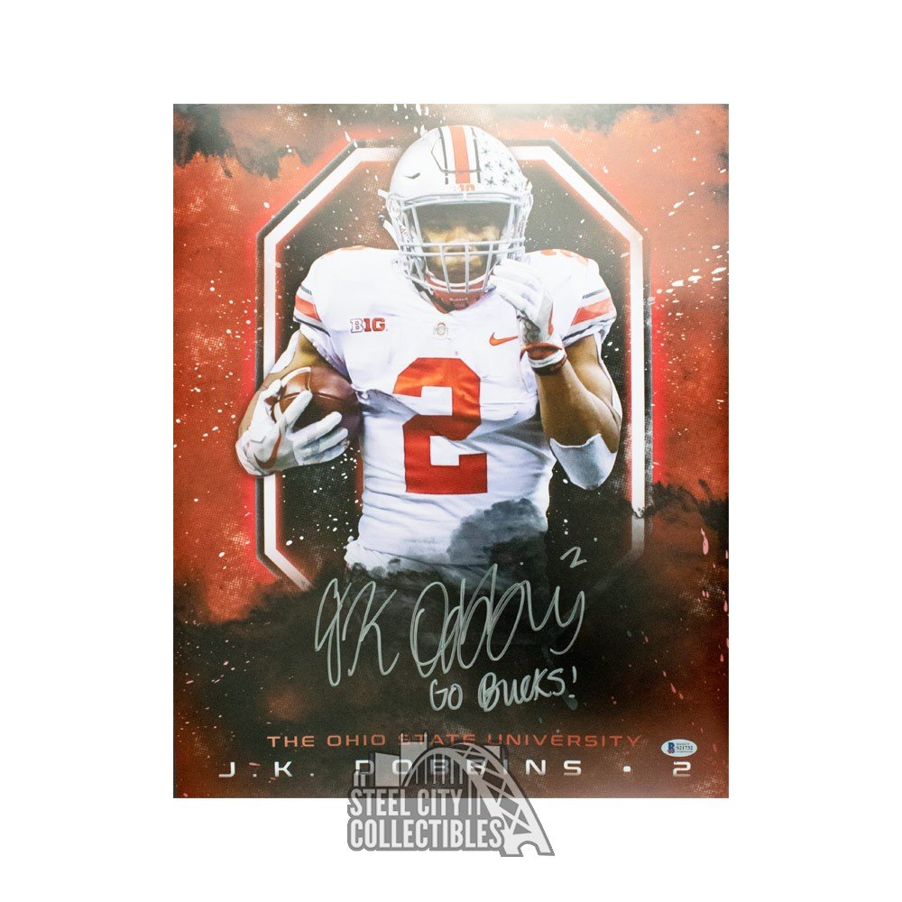 J.K. Dobbins Go Bucks Autographed Ohio State 16x20 Photo BAS COA