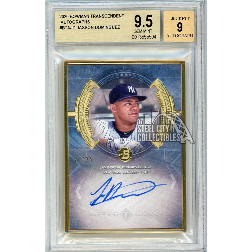 Jasson Dominguez 2020 Bowman Transcendent Autograph Rookie Card 23/25 BGS  9.5