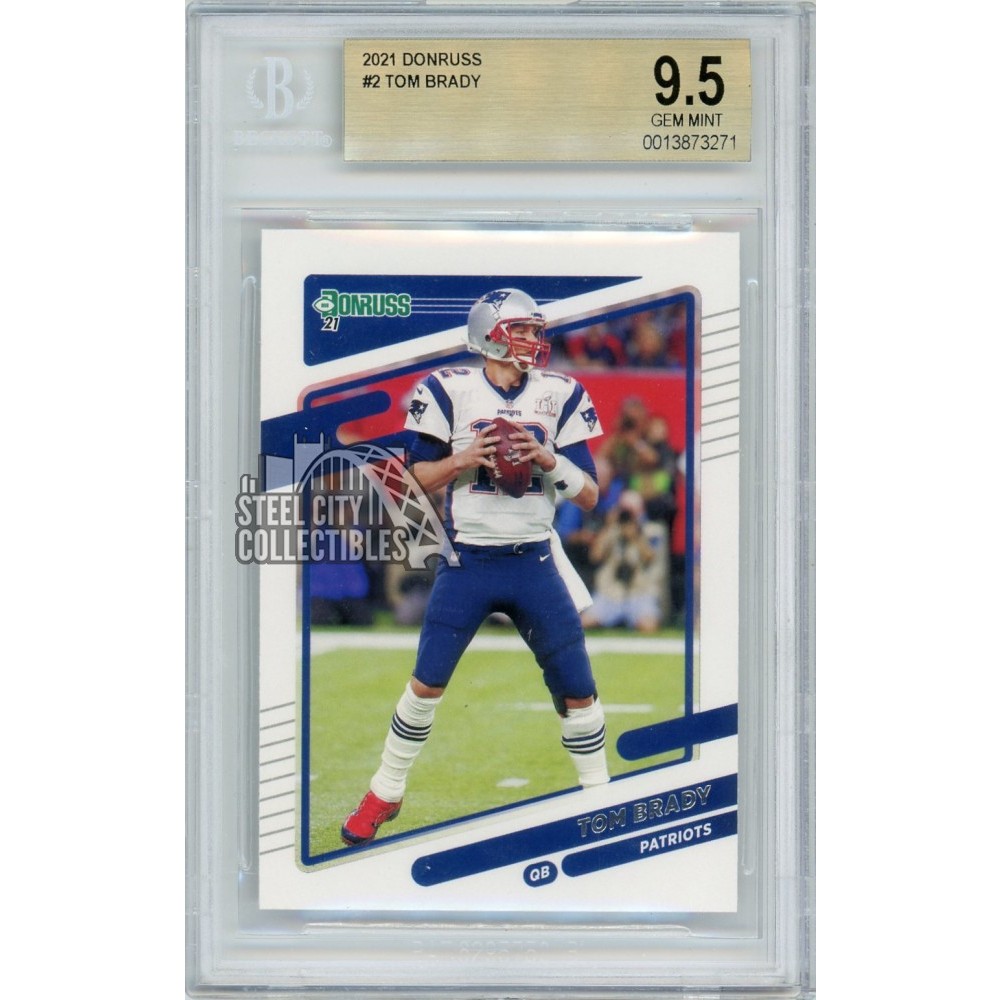 Tom Brady 2021 Panini Donruss Football Card 2 BGS 9.5 Gem Mint Steel