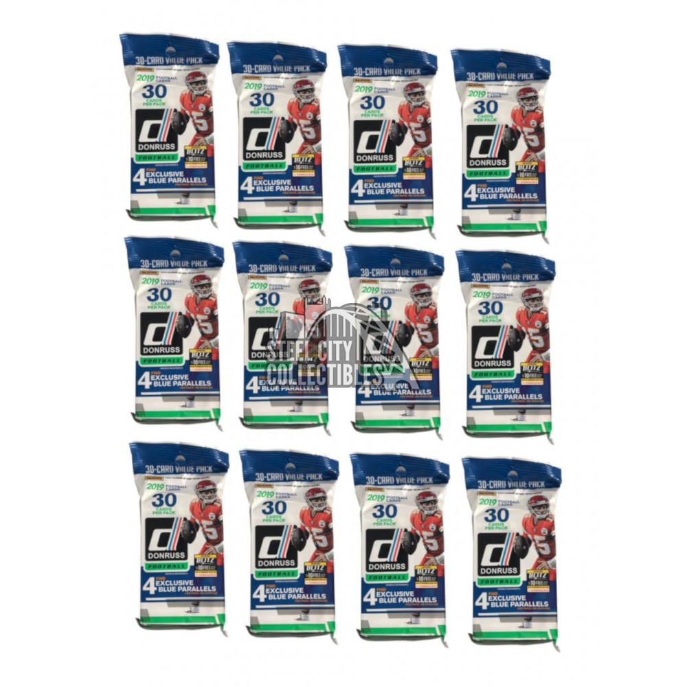2019 Panini Donruss Football Fat Pack 12 Pack Lot Steel City Collectibles