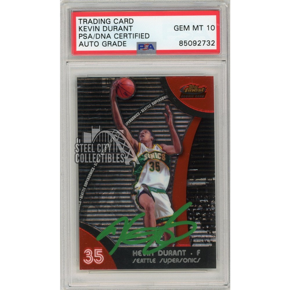 Kevin Durant 2007-08 Topps Finest Autograph Rookie Card #71 PSA 