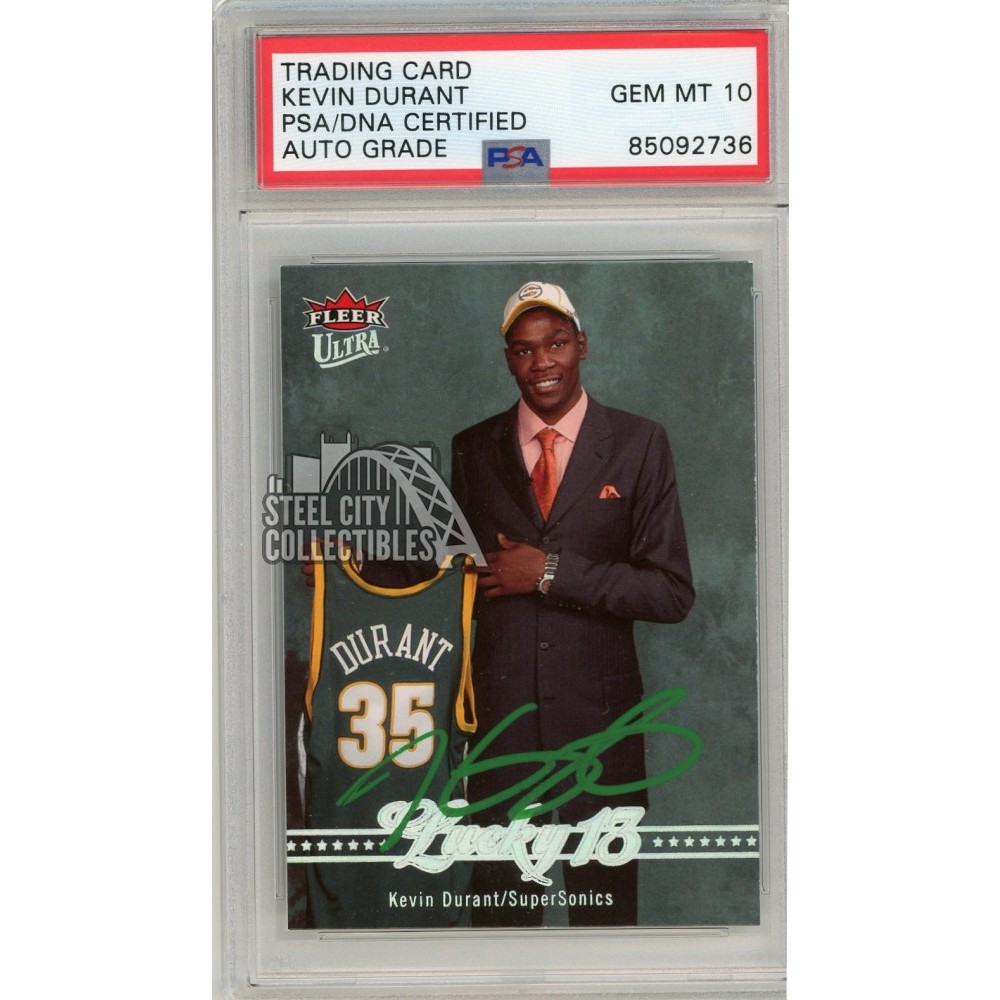 Kevin Durant 2007-08 Fleer Ultra Lucky 13 Autograph Rookie Card