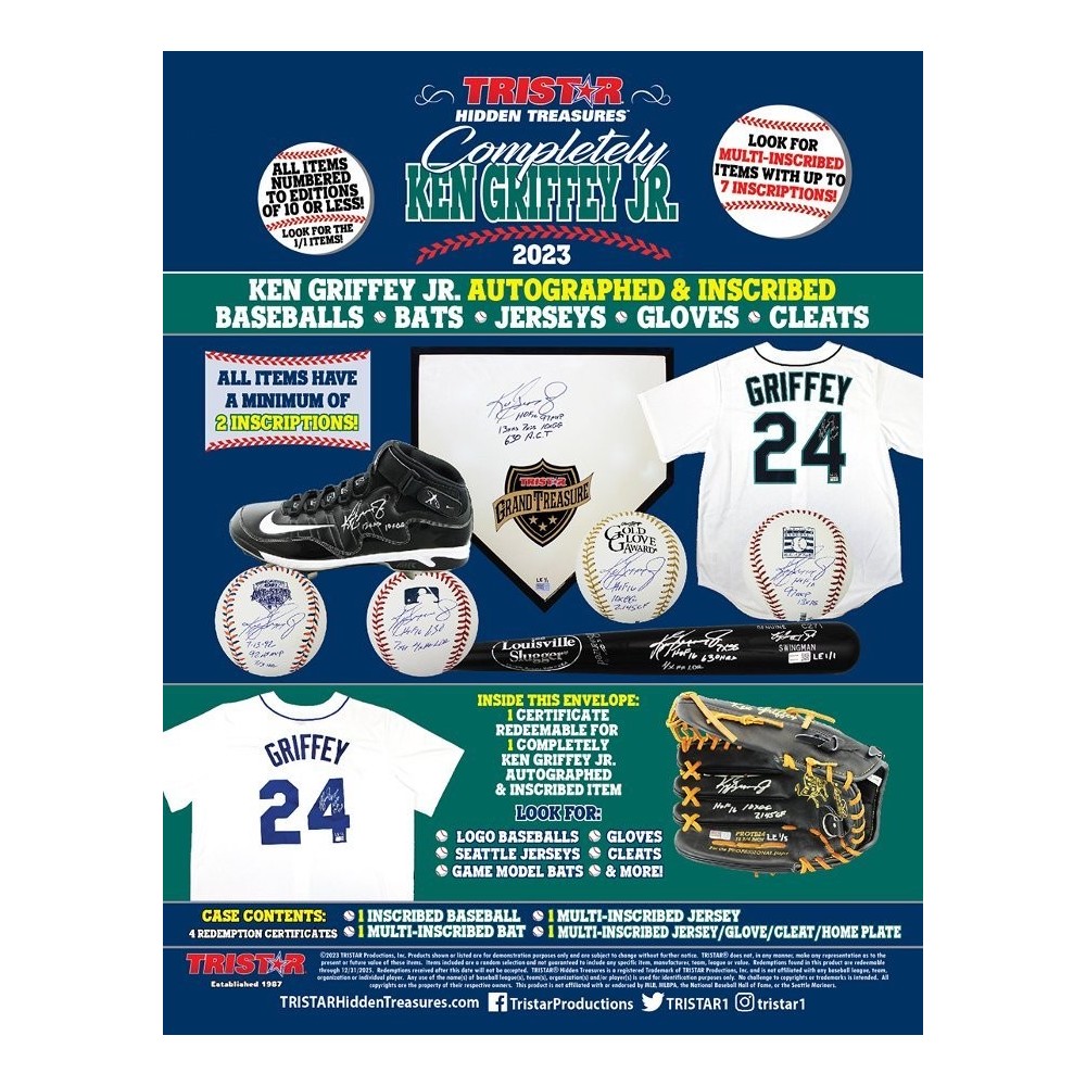 TRISTAR Productions on X: 🚨 KEN GRIFFEY JR. Private Signing Mail-In spots  are available to purchase NOW! ⚾️ MAIL IN YOUR ITEMS to be signed by Griffey  Jr.! ⚾️ PRE-ORDER Griffey autographed