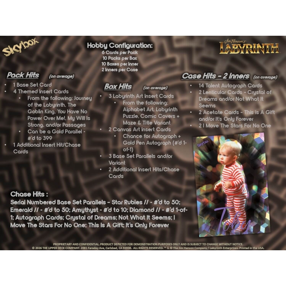 2026 Upper Deck Skybox Jim Henson's Labyrinth 40th Anniversary