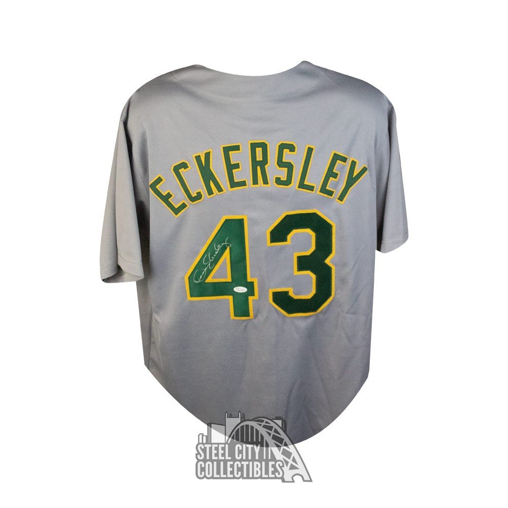 Dennis Eckersley Autographed Oakland Custom Gray Baseball Jersey JSA COA Steel City Collectibles