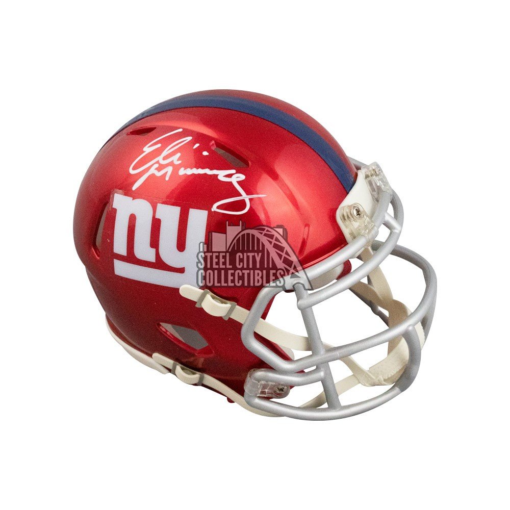 Eli Manning Autographed New York Giants Flash Mini Football Helmet -  Fanatics (White Ink)