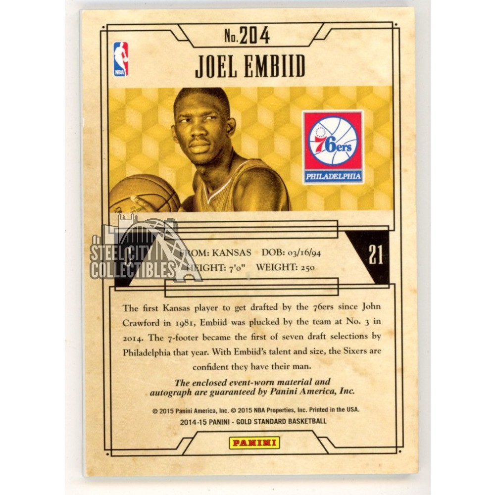 Panini エンビード Embiid RC ルーキー直筆サインカード Auto Panini エンビード Embiid RC ルーキー直筆サインカード Auto