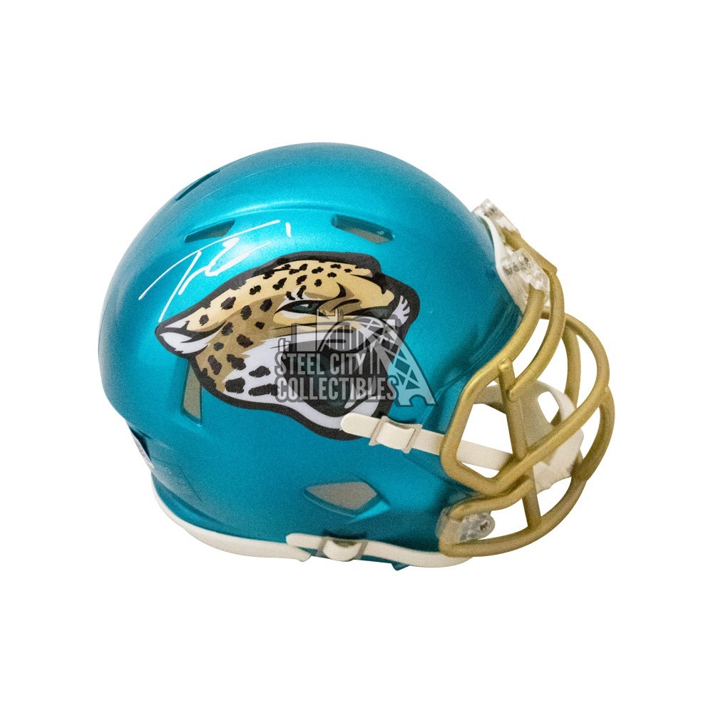 Travis Etienne Autographed Jacksonville Jaguars Flash Mini Football Helmet  - BAS