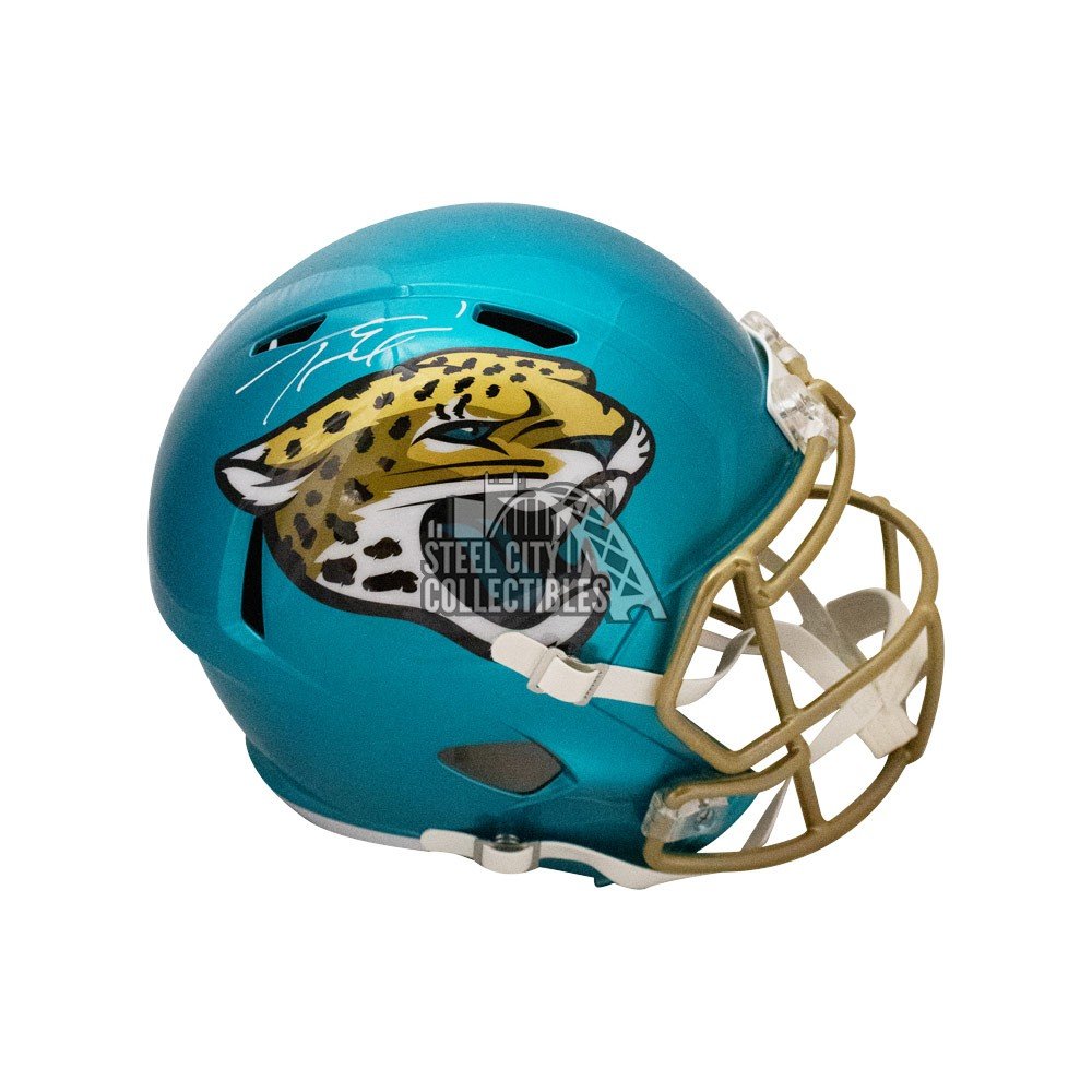 Travis Etienne Autographed Jacksonville Jaguars Flash Replica Full-Size  Football Helmet - BAS