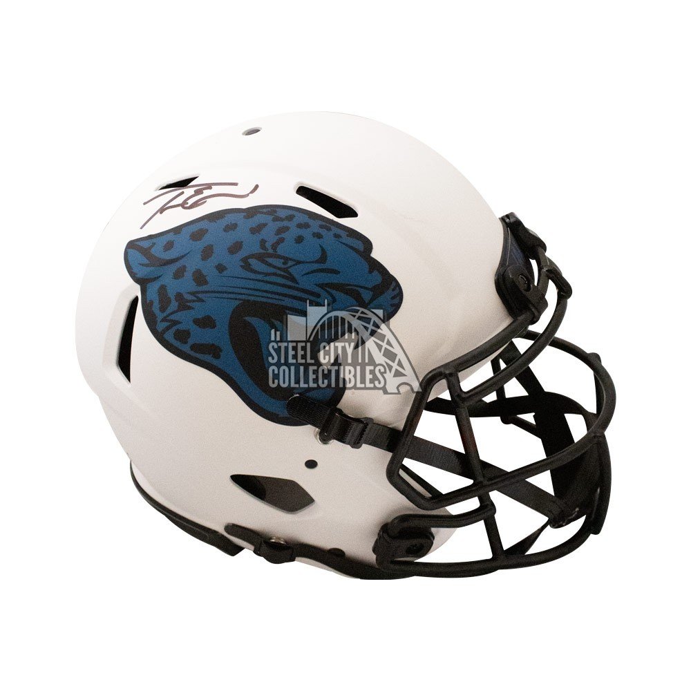 Travis Etienne Autographed Jaguars Lunar Eclipse Authentic Full-Size  Football Helmet - BAS (Black Ink)