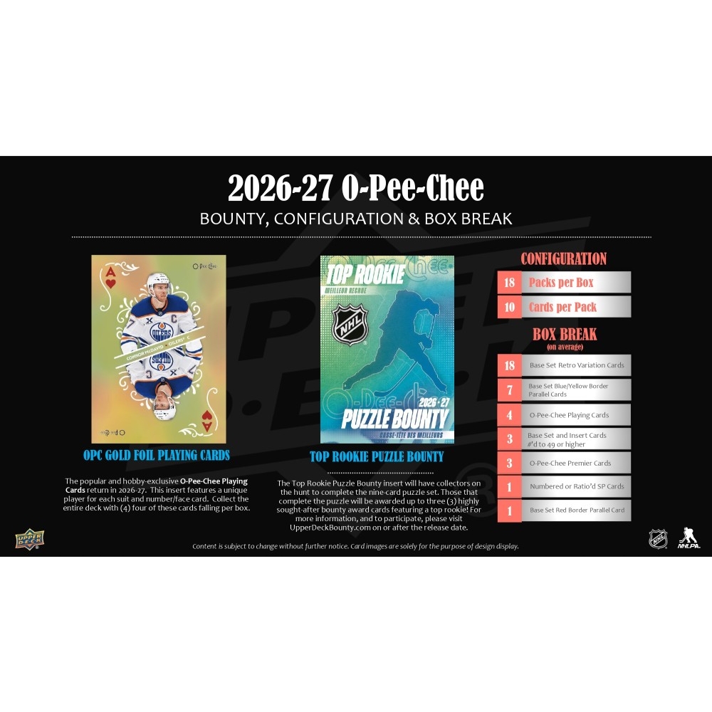 2026-27 Upper Deck O-Pee-Chee Hockey Hobby Box | Steel City
