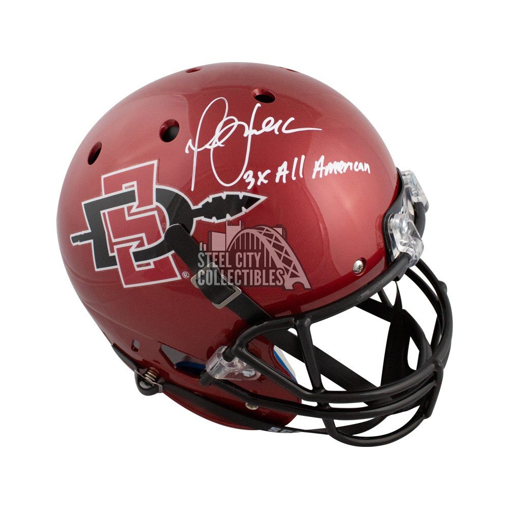 Marshall Faulk 3x All American Autographed San Diego State FullSize Football Helmet JSA Steel