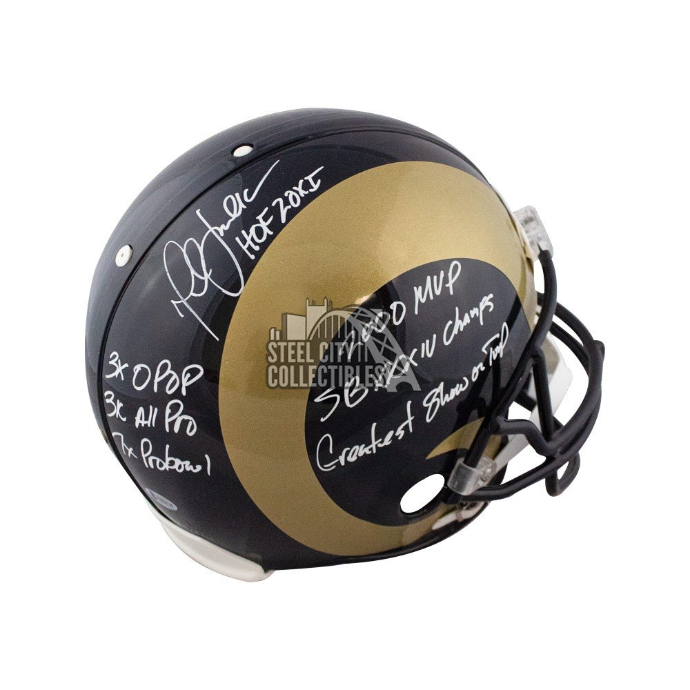 Marshall Faulk 7 Inscrip Autographed Rams Proline Full-Size