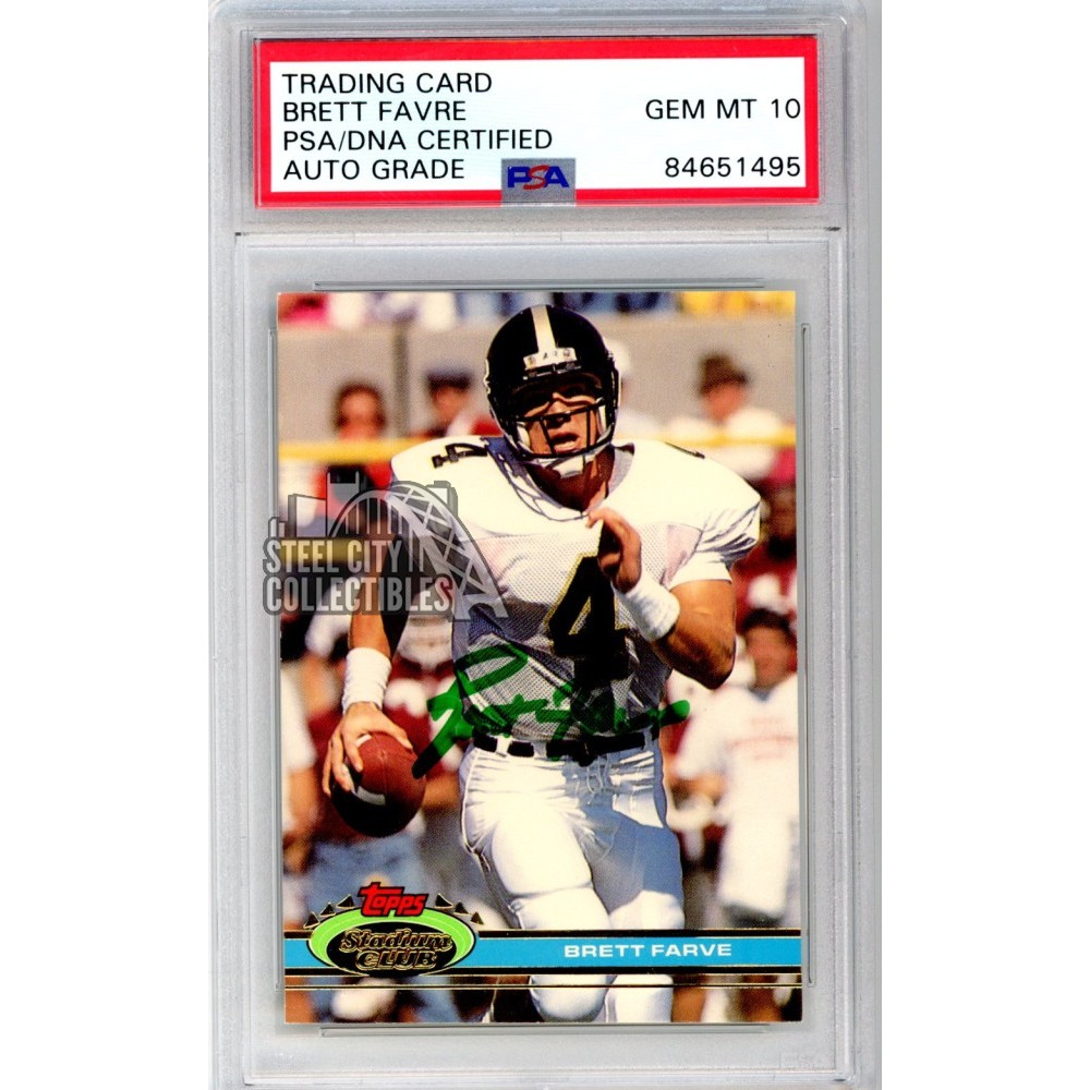 Brett Favre 1991 Topps Stadium Club RC Autograph Card #94 PSA/DNA
