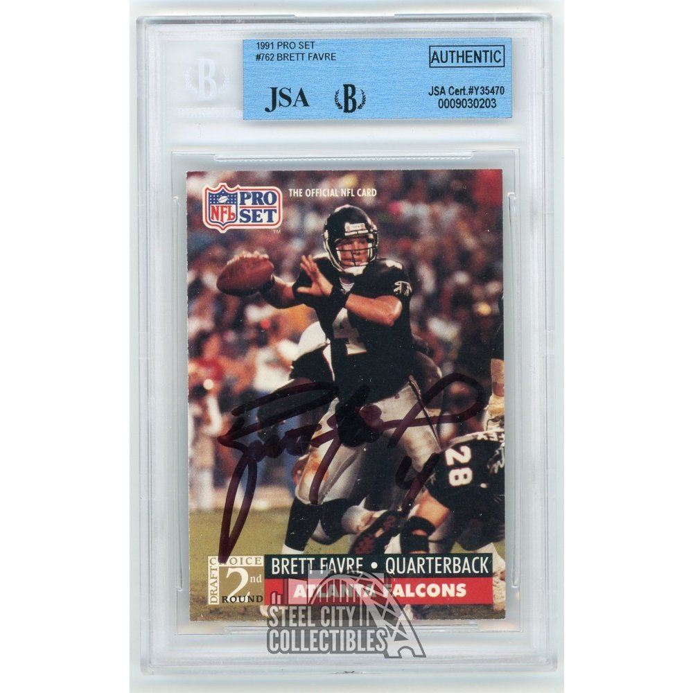 Brett Favre 1991 Pro Set Autograph Auto Card #762 - BAS | Steel