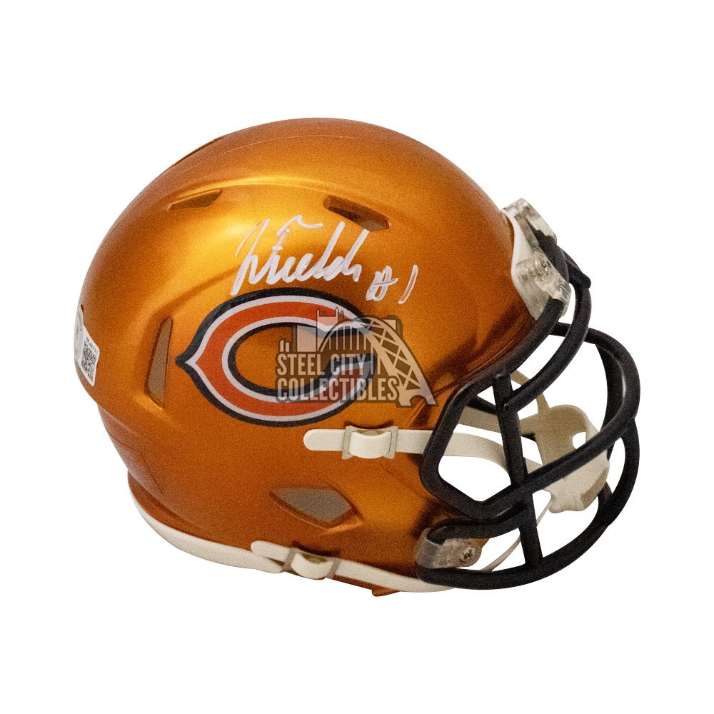 Justin Fields Autographed Chicago Bears Flash Mini Football Helmet - BAS