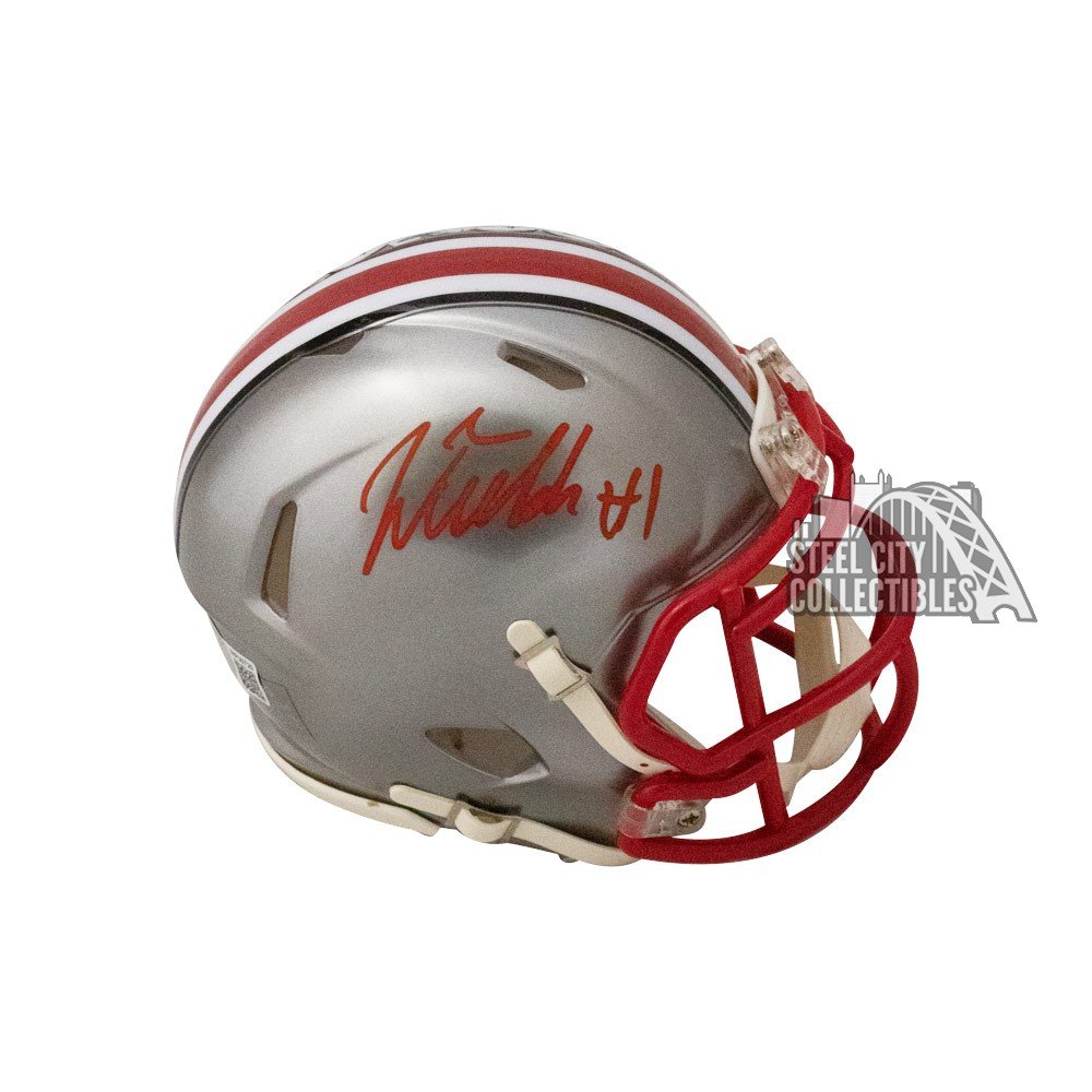 Justin Fields Autographed Ohio State Flash Mini Football Helmet BAS